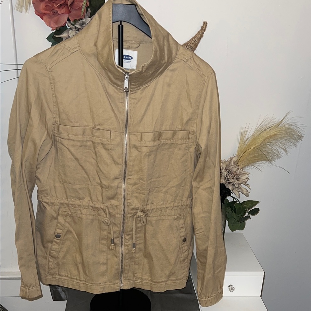 Old Navy Khaki Drawstring Utility Jacket